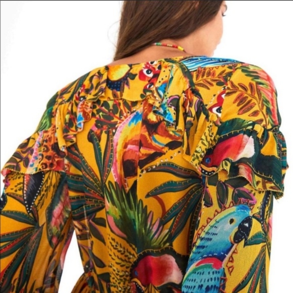 FARM Rio Multicolor Tropical Print Blouse - Picture 6 of 9